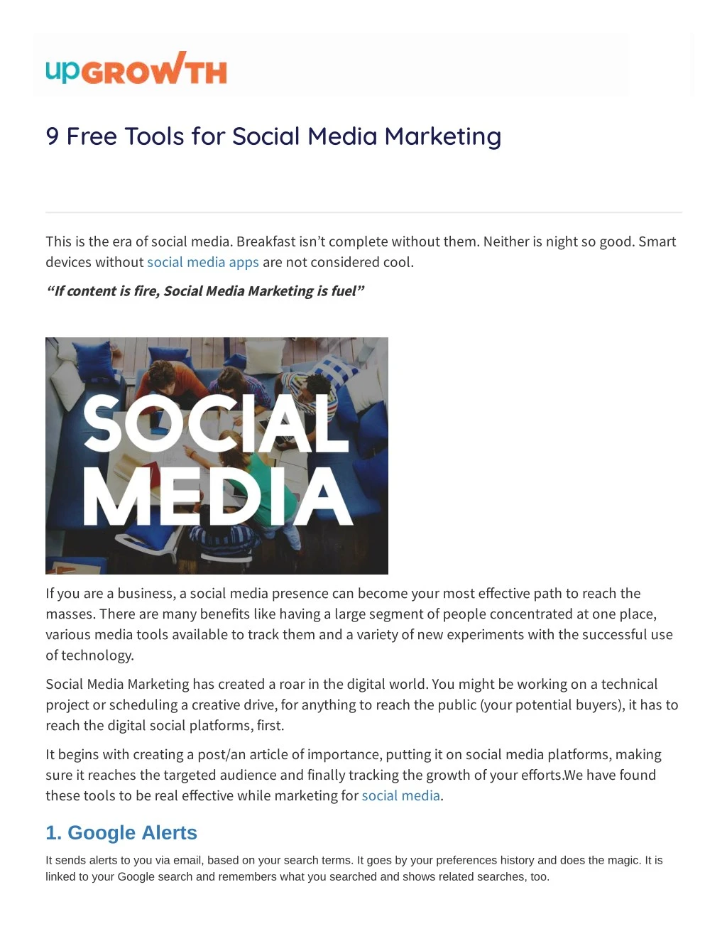 9 free tools for social media marketing