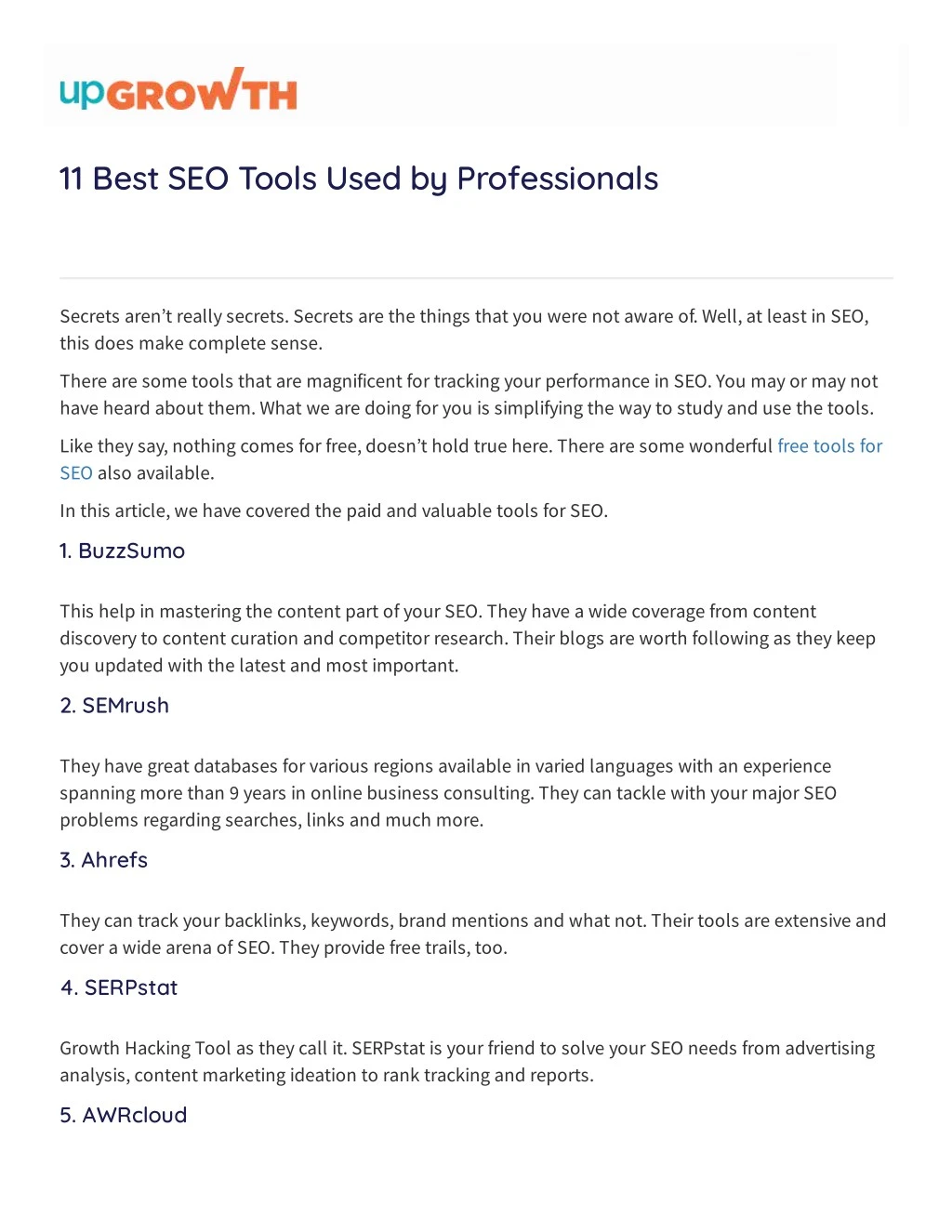 11 best seo tools used by professionals