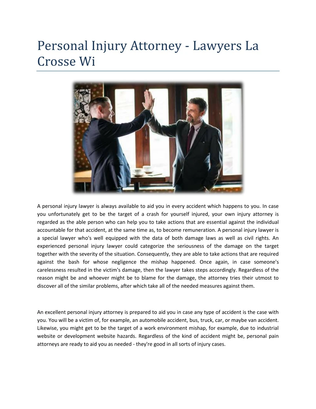 personal injury attorney lawyers la crosse wi