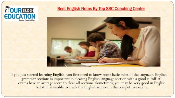 Get Best English Grammar Notes By Professional and Experienced Faculty Members