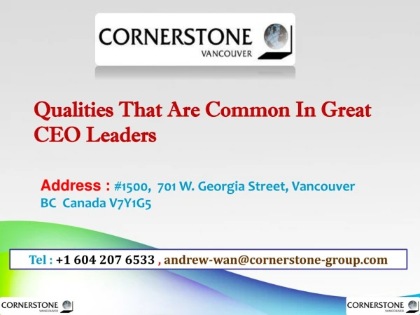 Qualities That Are Common In Great CEO Leaders