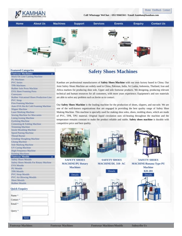 Safety Shoes Machine | Shoes Machine Manufacturers | Kamhan Industrial