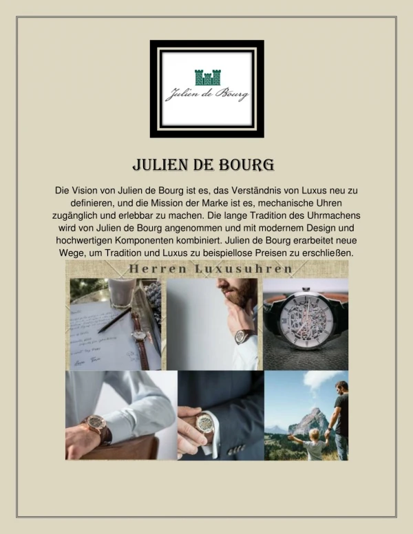 Markenuhren für Männer - Julien de Bourg