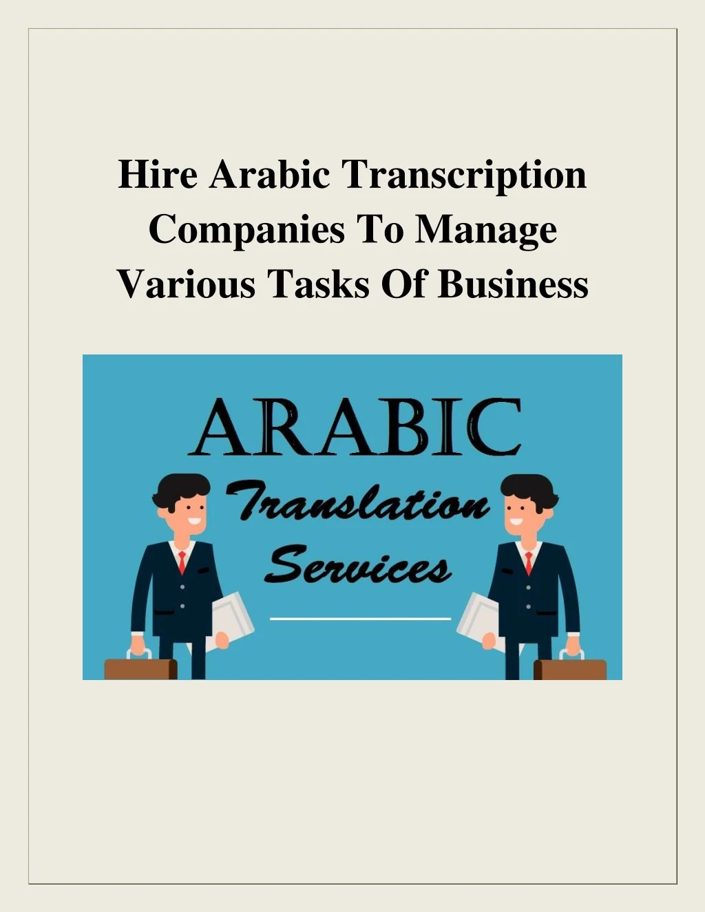 hire arabic transcription companies to manage