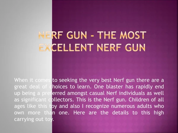 Nerf Gun - The Most excellent Nerf Gun