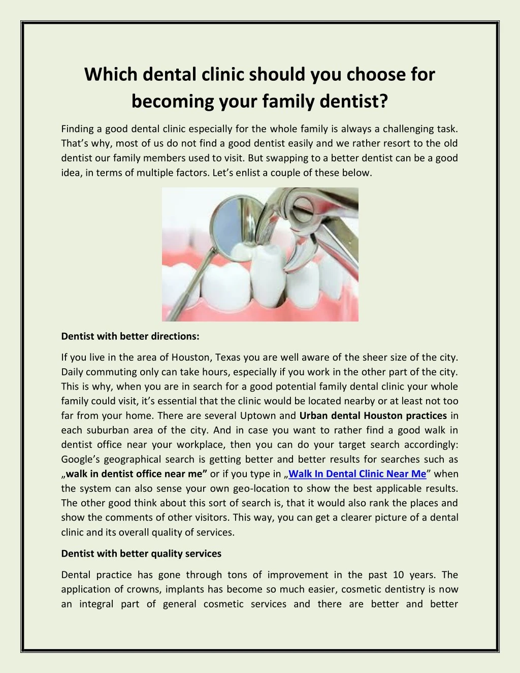 which dental clinic should you choose