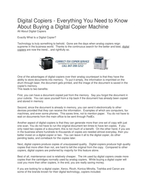 Copier Brands - The Best, Cheapest, Most Reliable Digital Printer Copier Manufacturers