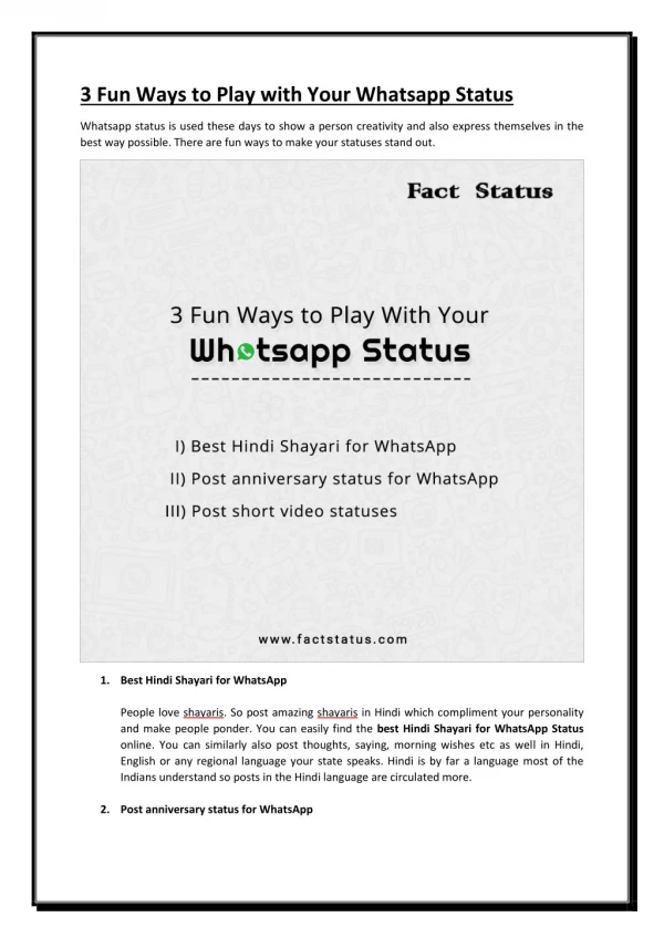 3 Fun Ways to Play with Your Whatsapp Status