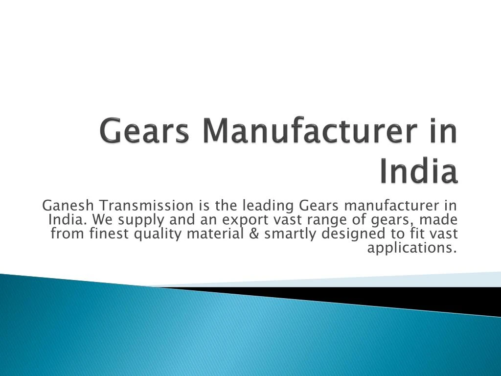 gears manufacturer in india