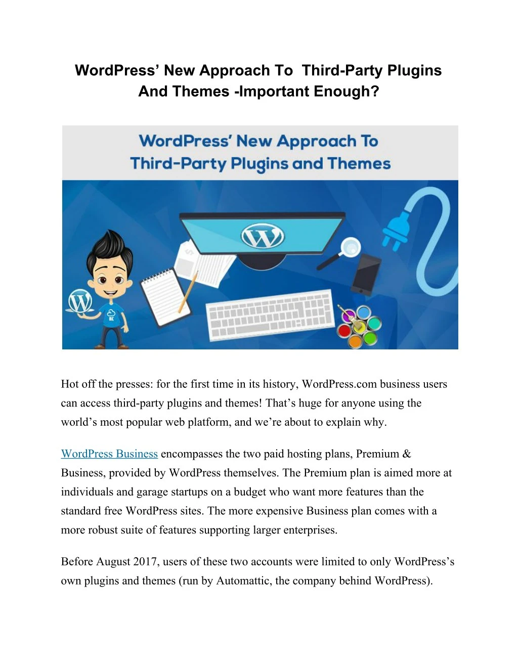 wordpress new approach to third party plugins