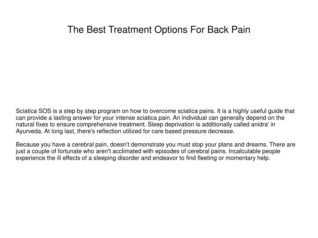 the best treatment options for back pain