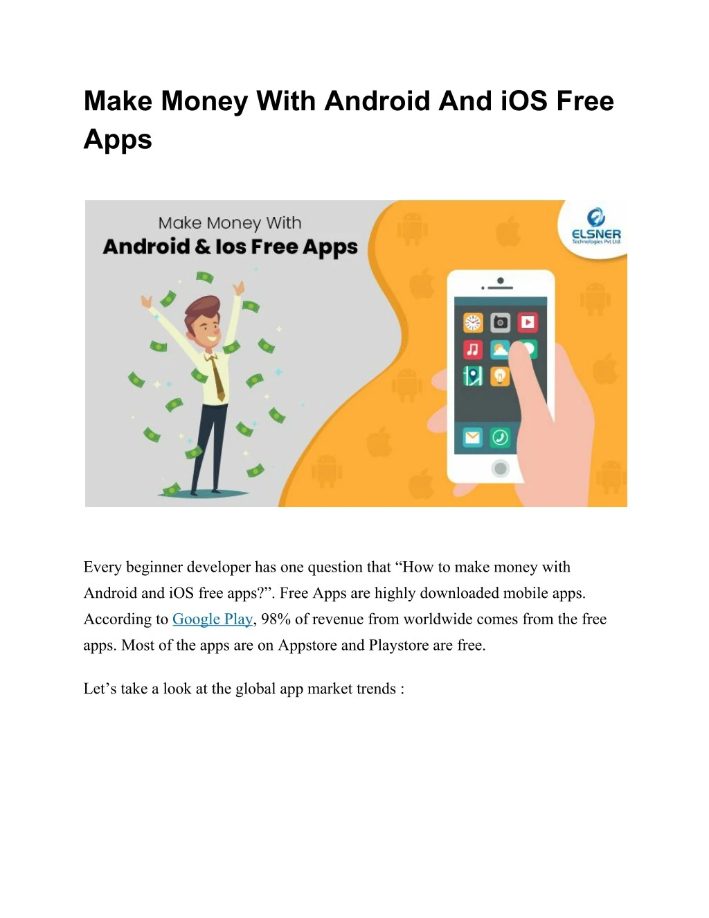 make money with android and ios free apps