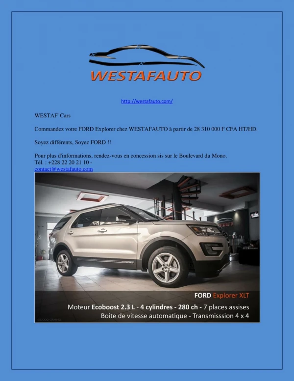 WESTAF Cars Togo - FORD ExplorerTogo