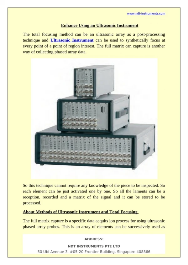 Know More Information About Ultrasonic Instrument