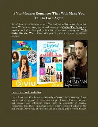 5 Viu Modern Romances That Will Make You Fall In Love Again - slide 1