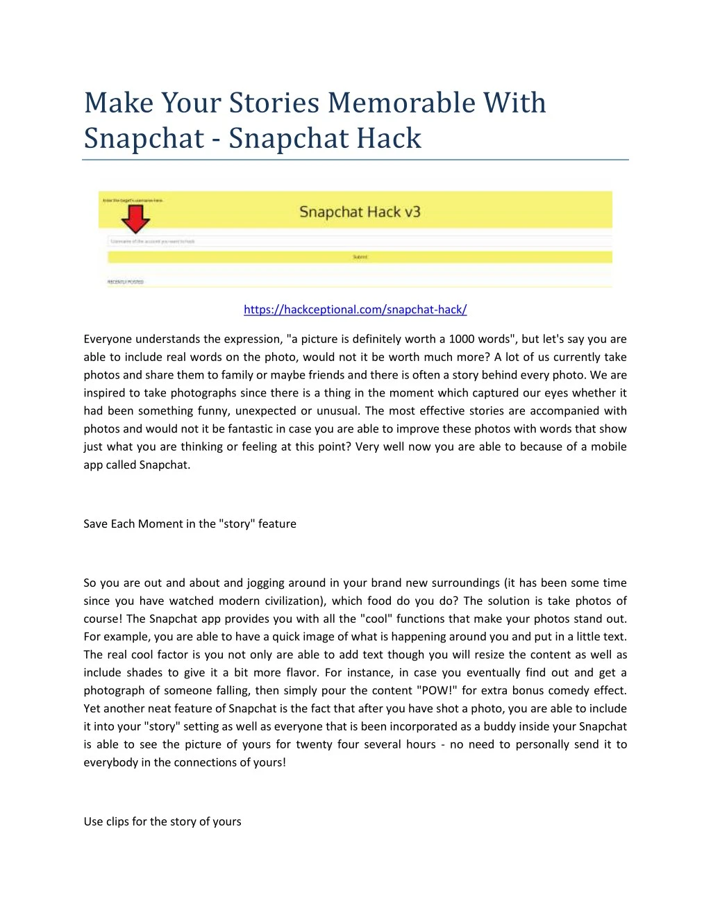 make your stories memorable with snapchat