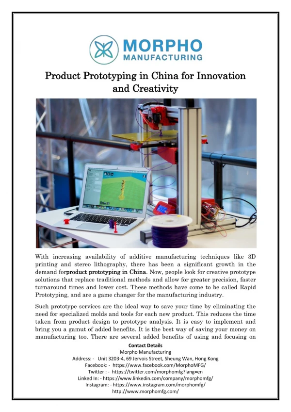 Product Prototyping in China for Innovation and Creativity