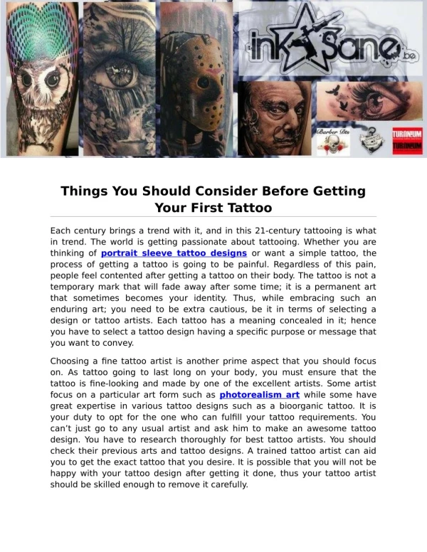 Things You Should Consider Before Getting Your First Tattoo
