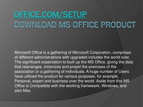 office com setup download ms office product