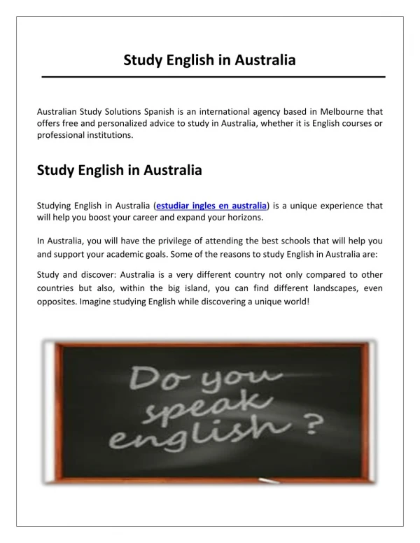 estudiar ingles en australia