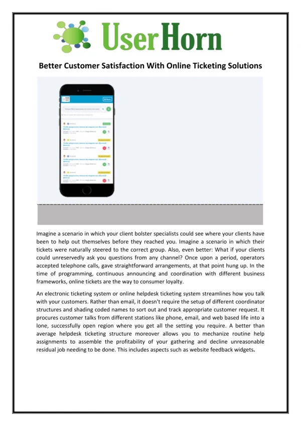 Better Customer Satisfaction With Online Ticketing Solutions!