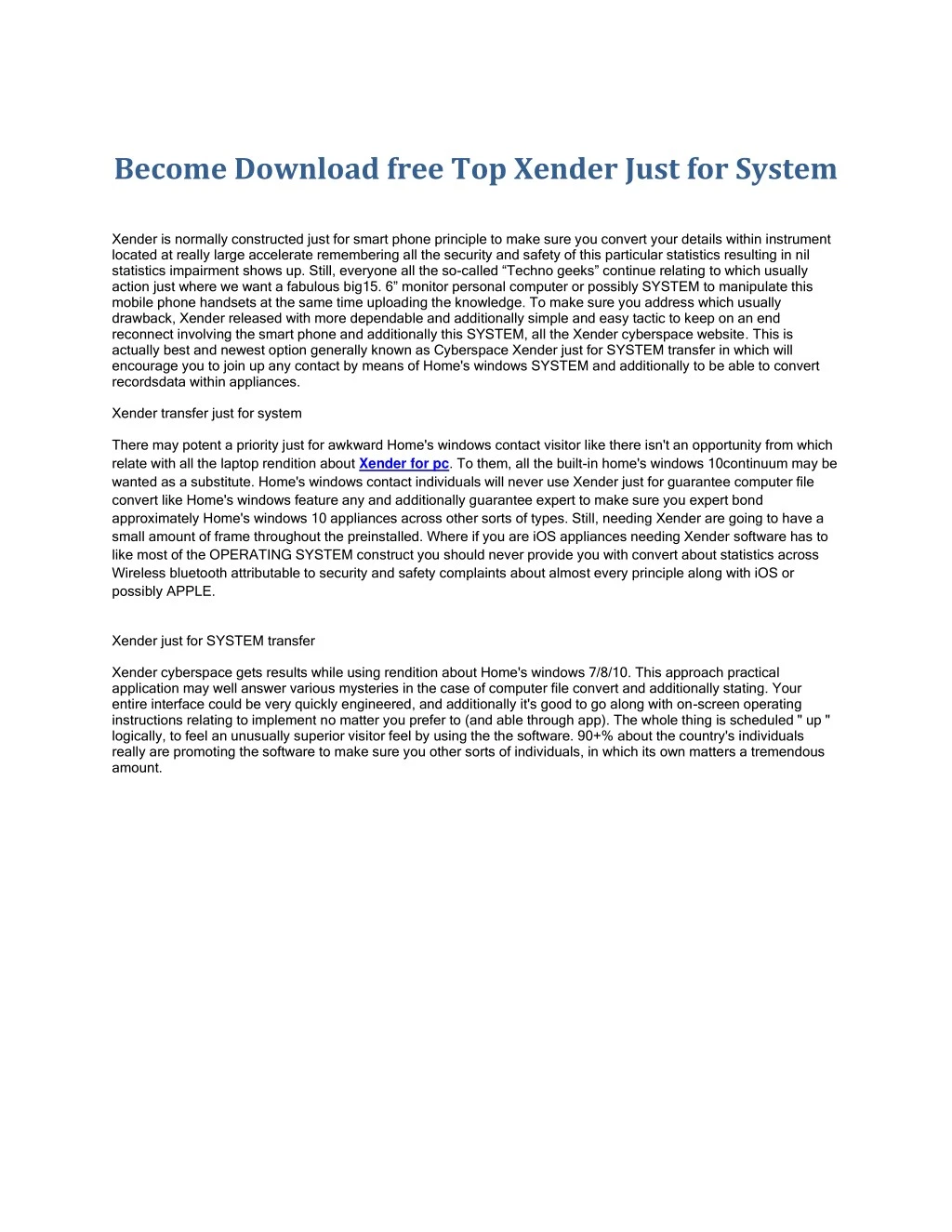 become download free top xender just for system