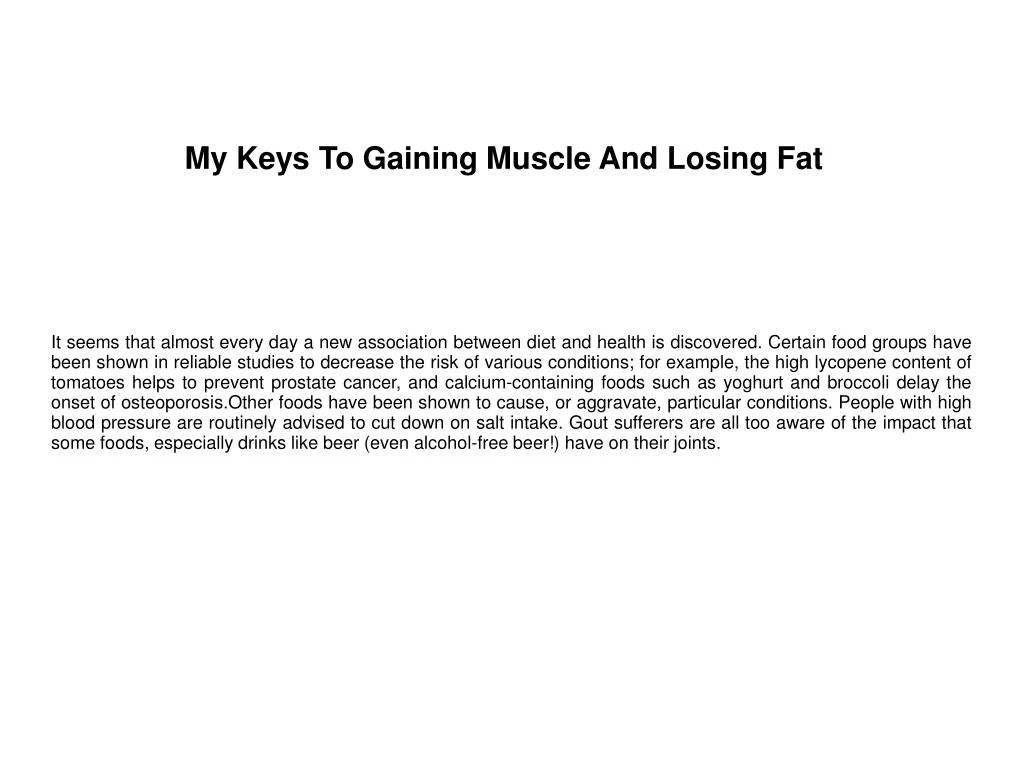 my keys to gaining muscle and losing fat