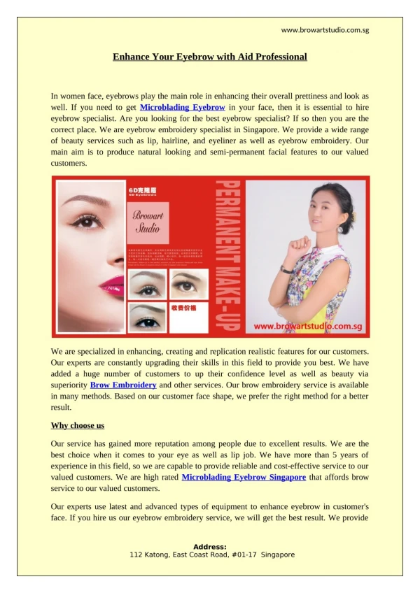 Enhance Your Eyebrow with Aid Professional