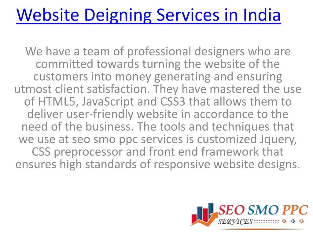 website deigning services in india