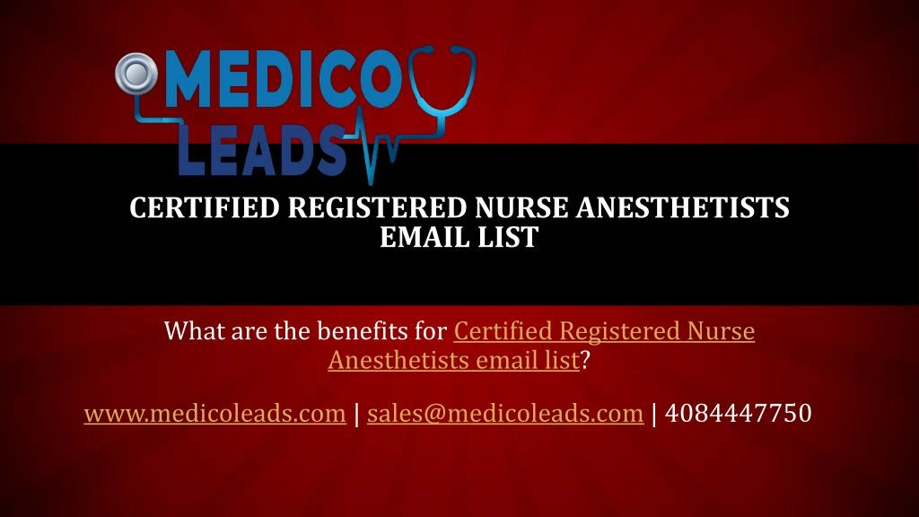 certified registered nurse anesthetists email list