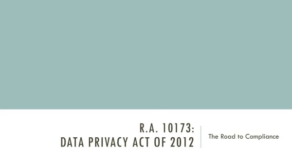 Data Privacy Act of 2012
