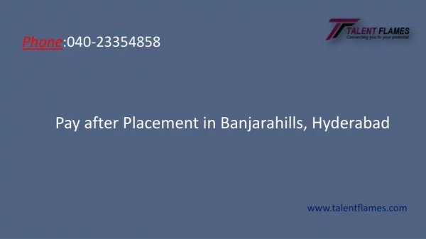 Pay After Placement in Banjara hills Hyderabad