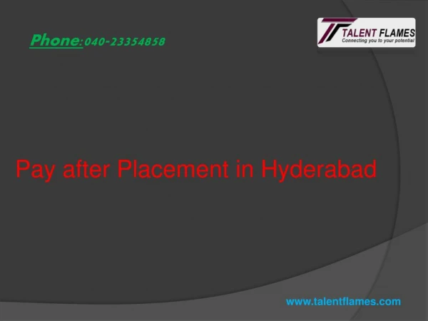 pay after placements in Hyderabad