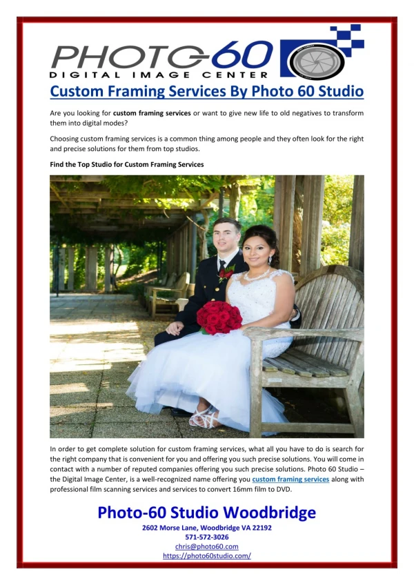 Custom Framing Services By Photo 60 Studio