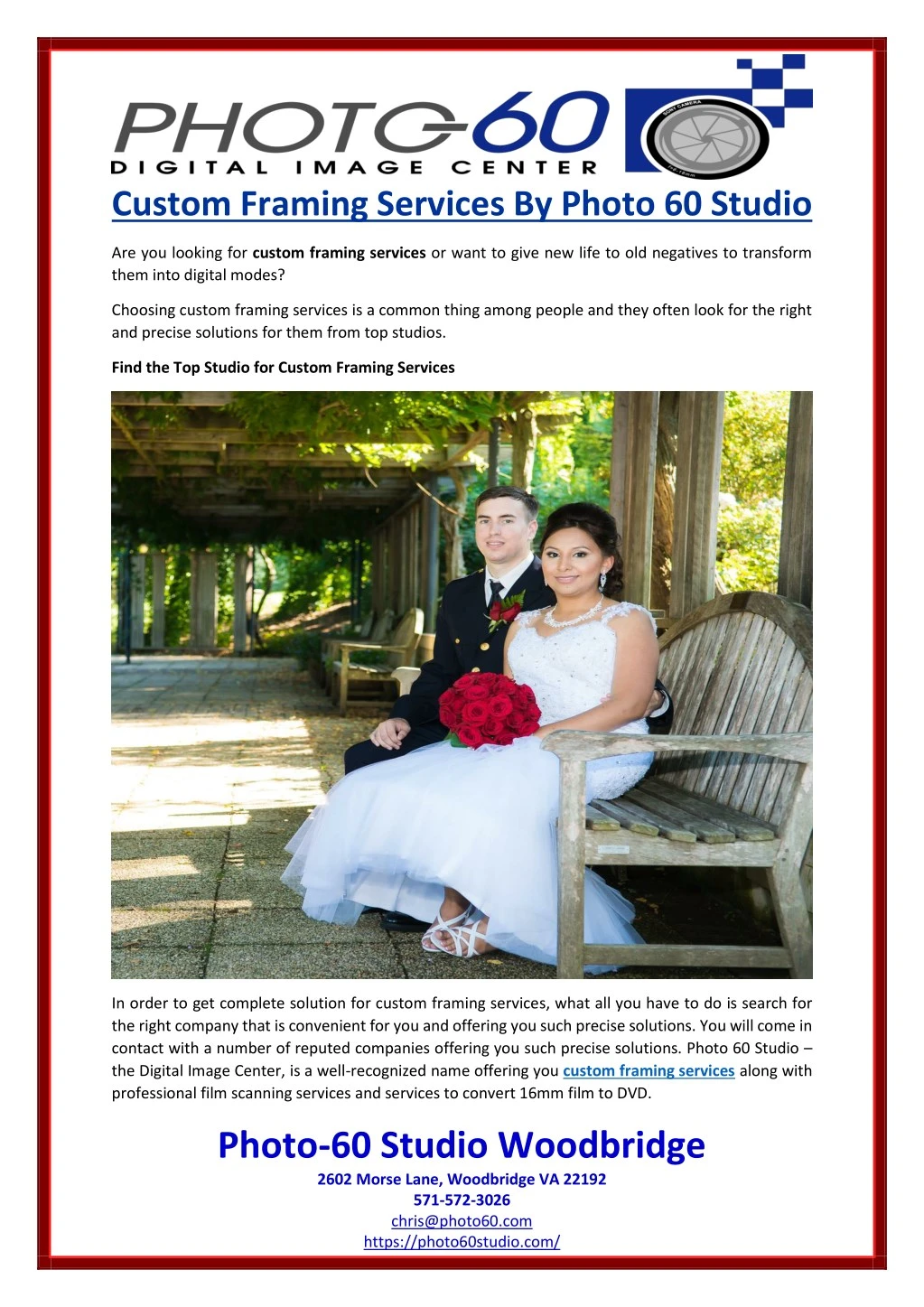 custom framing services by photo 60 studio