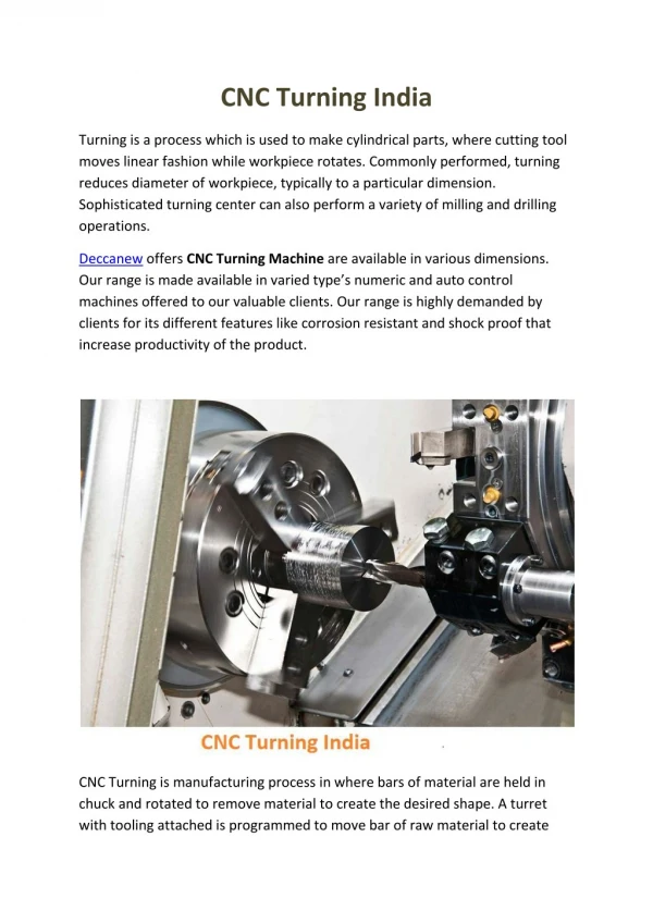 CNC Turning India