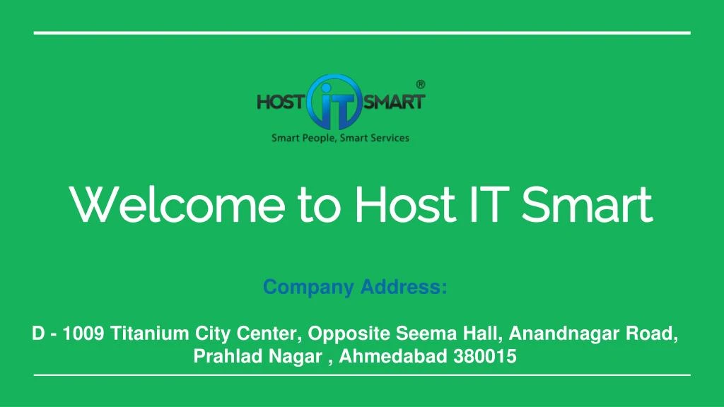 welcome to host it smart