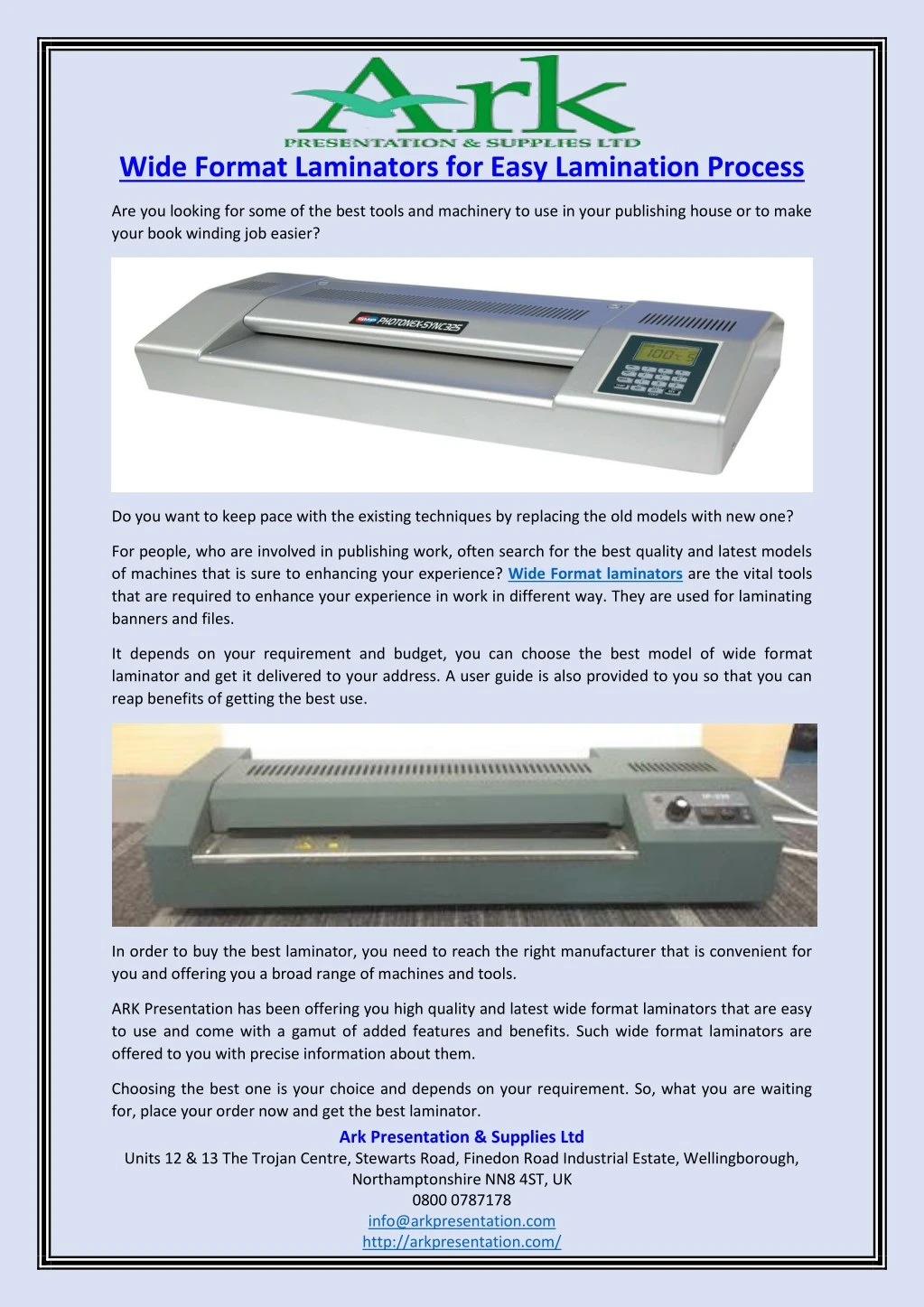 wide format laminators for easy lamination process