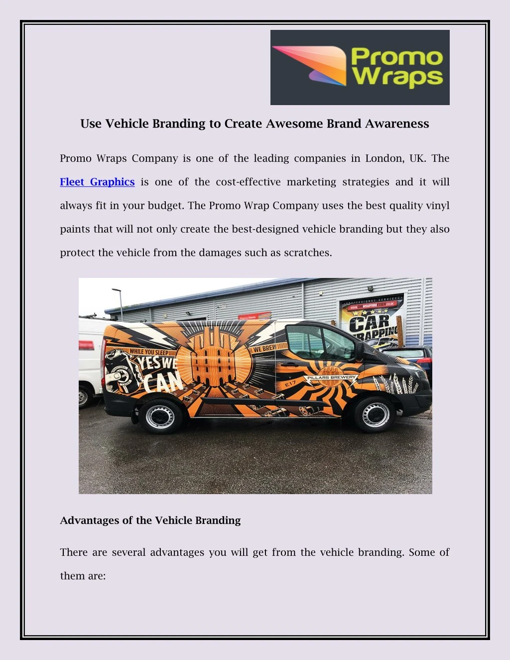 use vehicle branding to create awesome brand