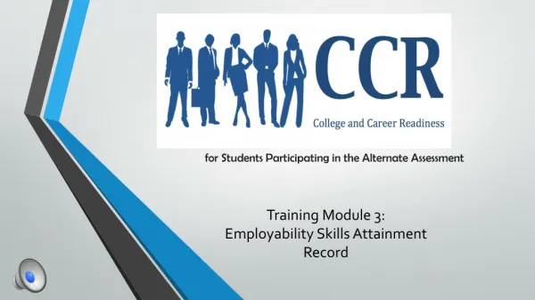 Training Module 3: Employability Skills Attainment Record