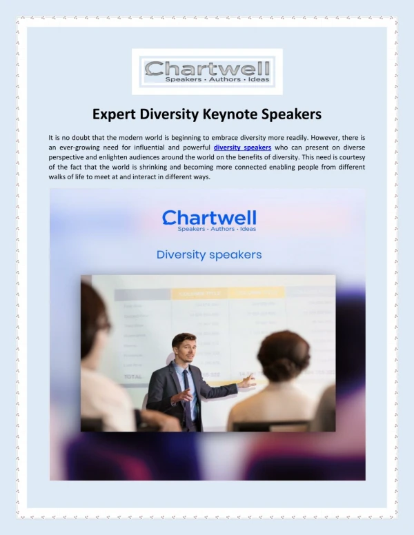 Expert Diversity Keynote Speakers