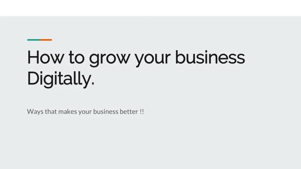how to grow your business digitally