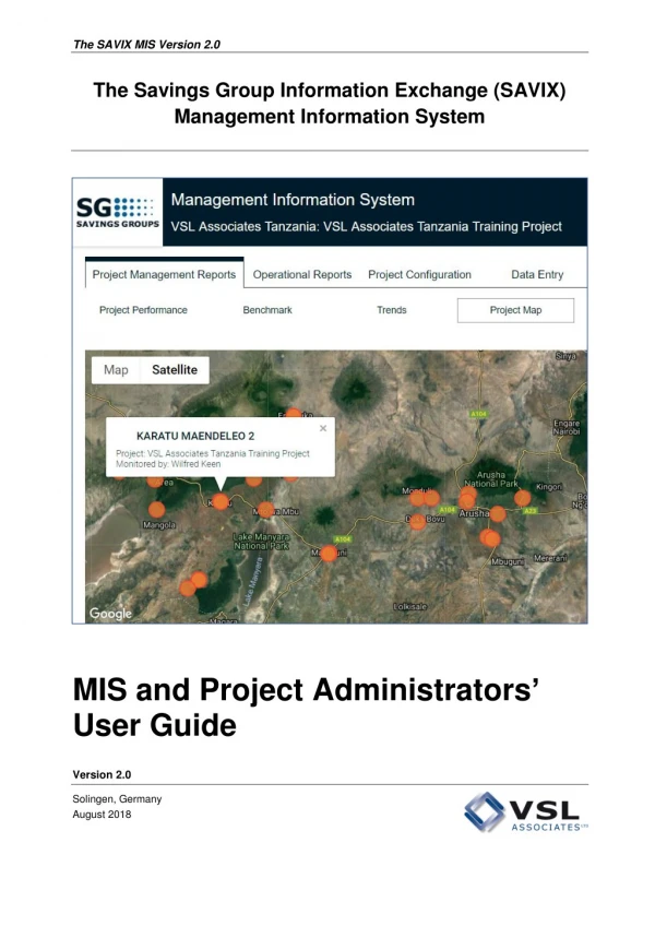 The SAVIX MIS 2.0: MIS and Project Administrators' User Guide