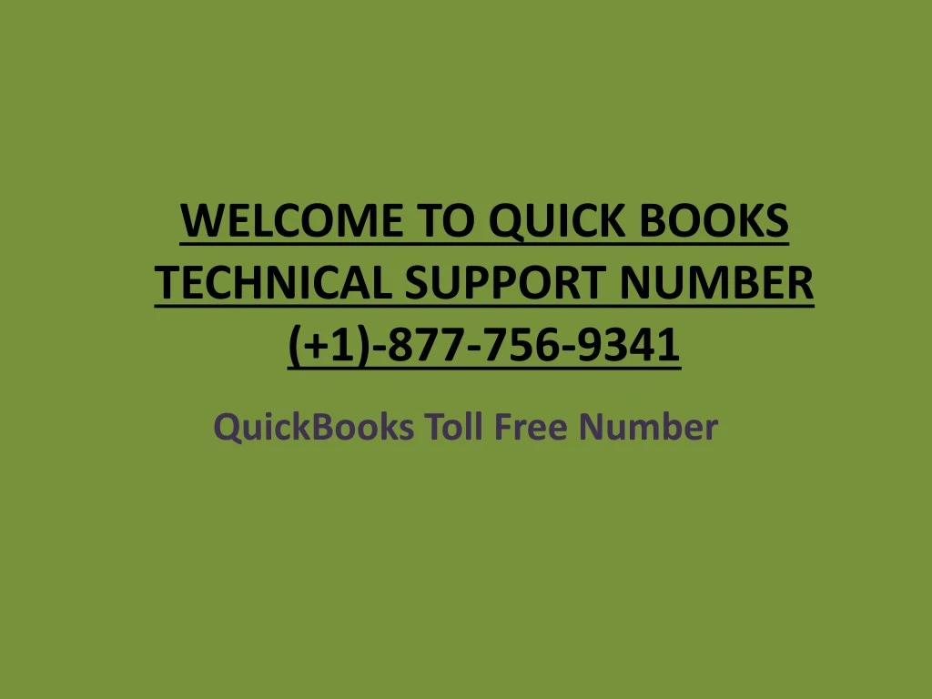 welcome to quick books technical support number