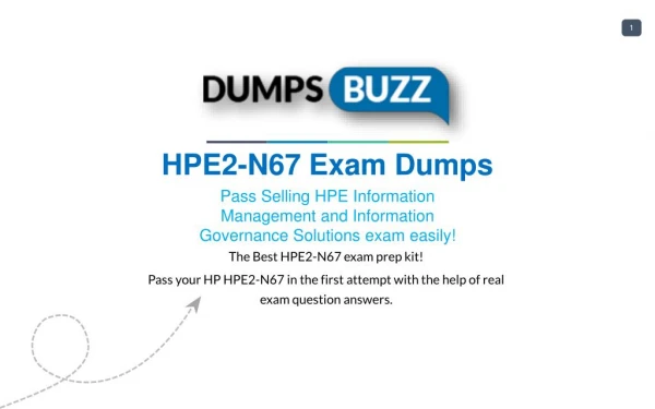 Mind Blowing REAL HP HPE2-N67 VCE test questions