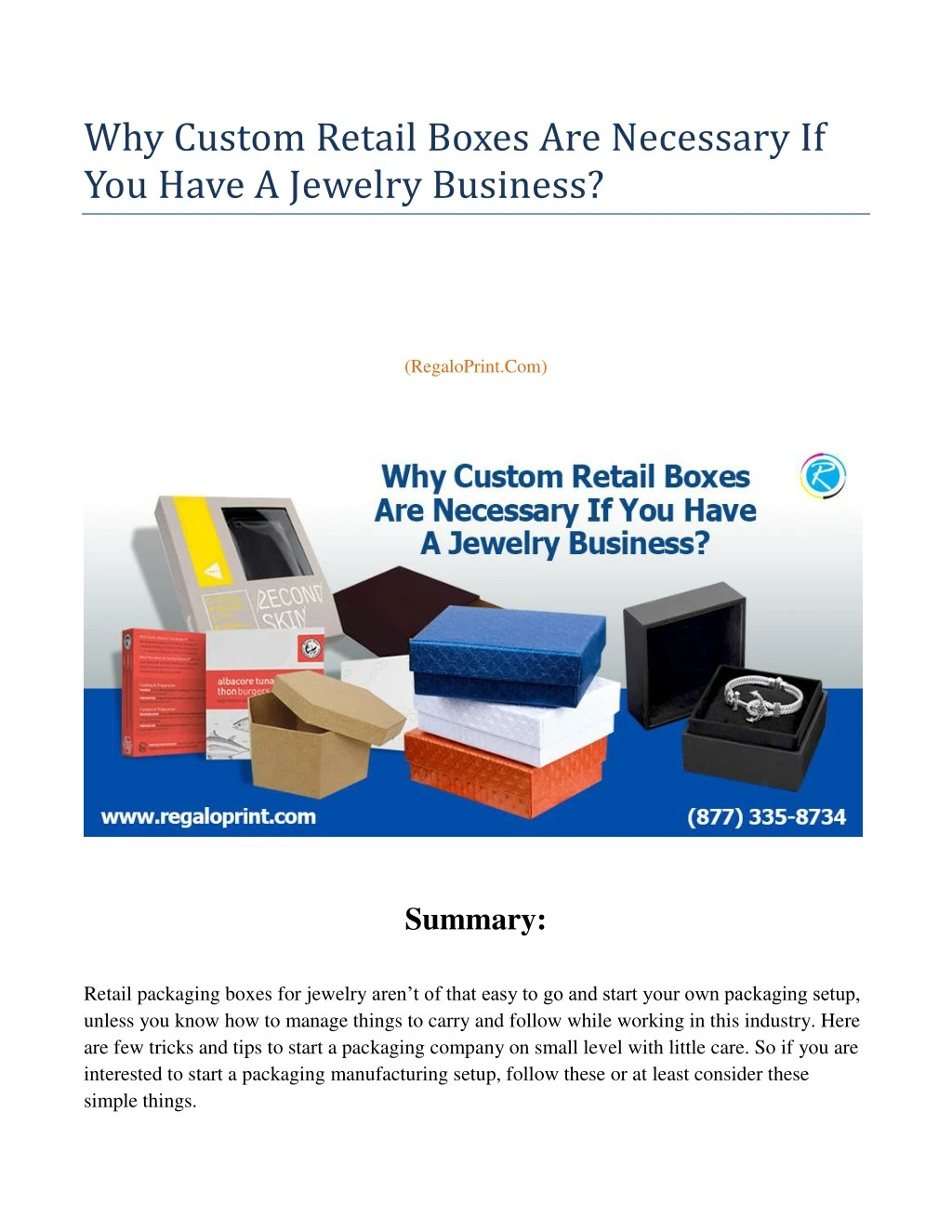 why custom retail boxes are necessary if you have