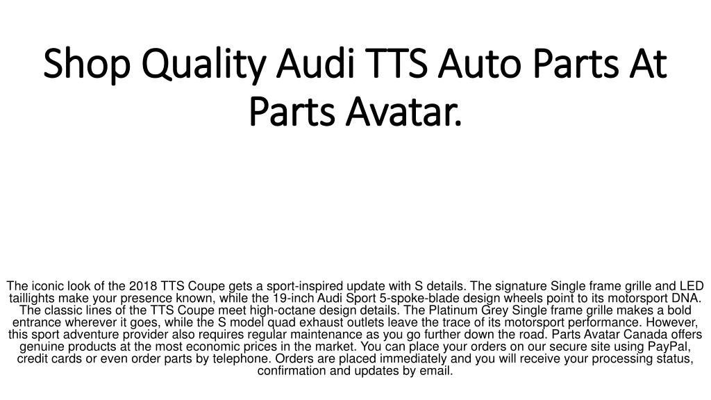 shop quality audi tts auto parts at parts avatar