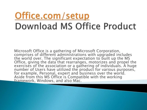 office com setup download ms office product