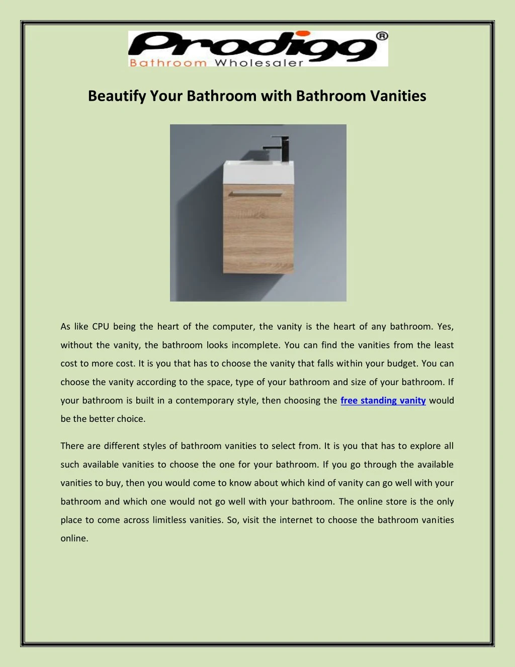 beautify your bathroom with bathroom vanities