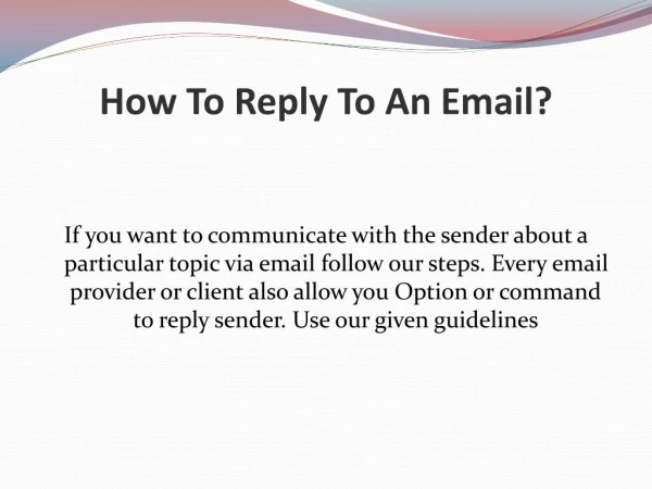 How To Reply To An Email?
